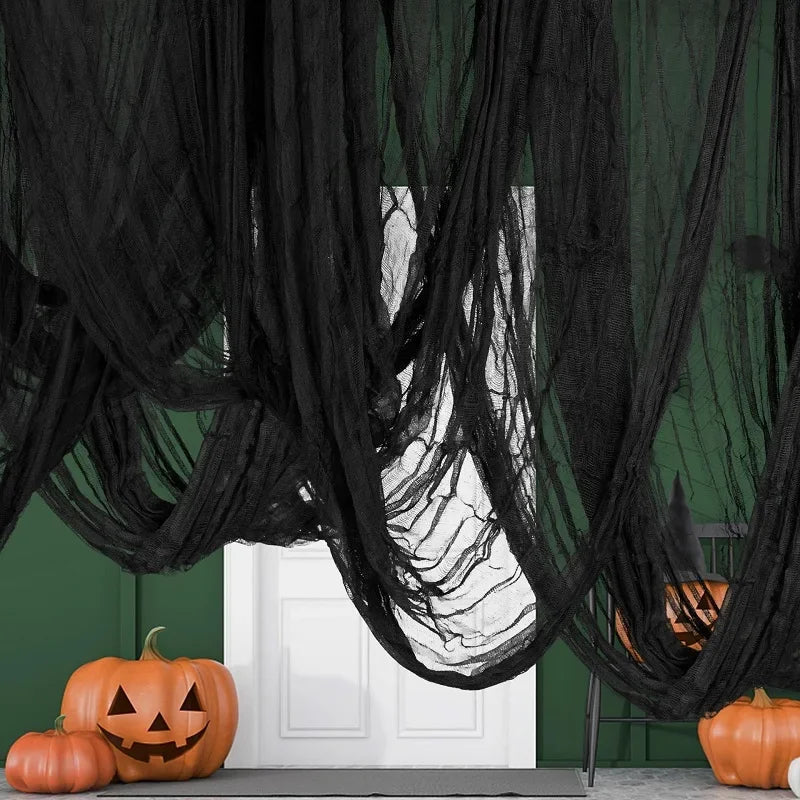 Halloweeny™ Creepy Black Gauze Cloth – 76x183cm