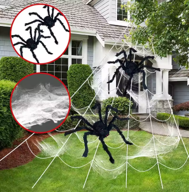 Halloweeny Giant Plush Spider – Creepy Horror Decoration