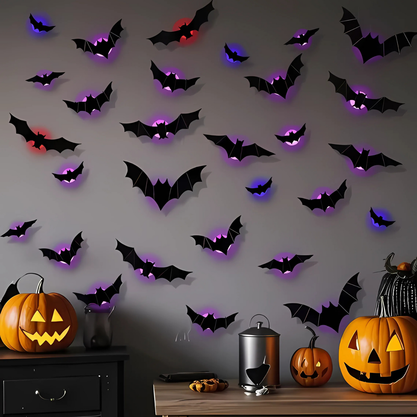 3D LED Bats Halloween Decor